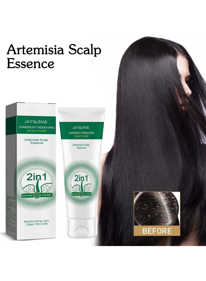 Jaysuing بلسم مضاد للقشرة من الأرتيميسيا، جوهر فروة الرأس من الأرتيميسيا، تحكم في الزيت والقشرة، تنظيف عميق لفروة الرأس مع تحكم منعش في الزيت للرجال والنساء - Image 3