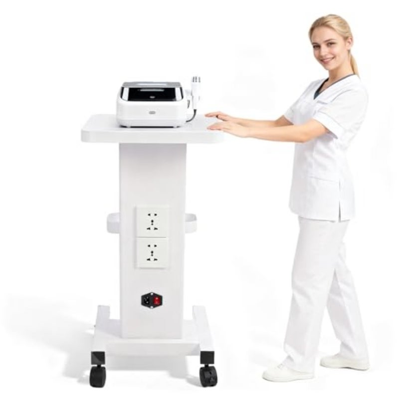 Beauty Salon Trolley Cart, Total iron Salon Spa Beauty Machine Trolley Stand, Beautician Rolling Cart with Wheels and Handle for Spa, Hair Salons, Laboratories, Load 165Lbs With socket - Image 1