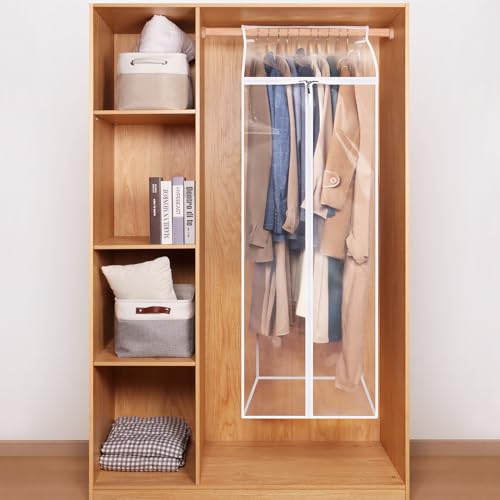 Zilink Dress Bags for Hanging Clothes 60 inch (2 Pack) Clear Garment Rack Cover Hanging Garment Bags for Storage for Coats Long Dress Gown Storage - Image 3