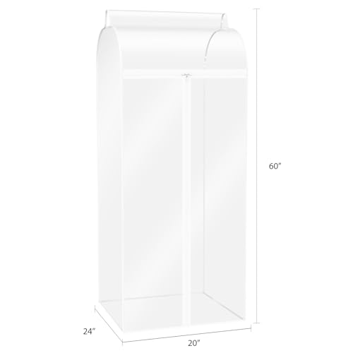 Zilink Dress Bags for Hanging Clothes 60 inch (2 Pack) Clear Garment Rack Cover Hanging Garment Bags for Storage for Coats Long Dress Gown Storage - Image 2