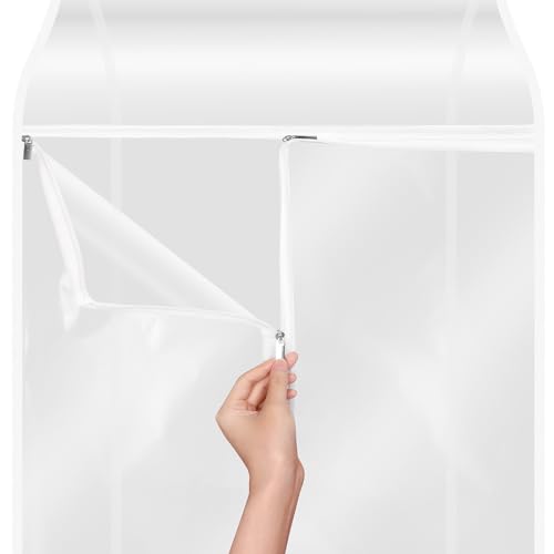 Zilink Dress Bags for Hanging Clothes 60 inch (2 Pack) Clear Garment Rack Cover Hanging Garment Bags for Storage for Coats Long Dress Gown Storage - Image 5