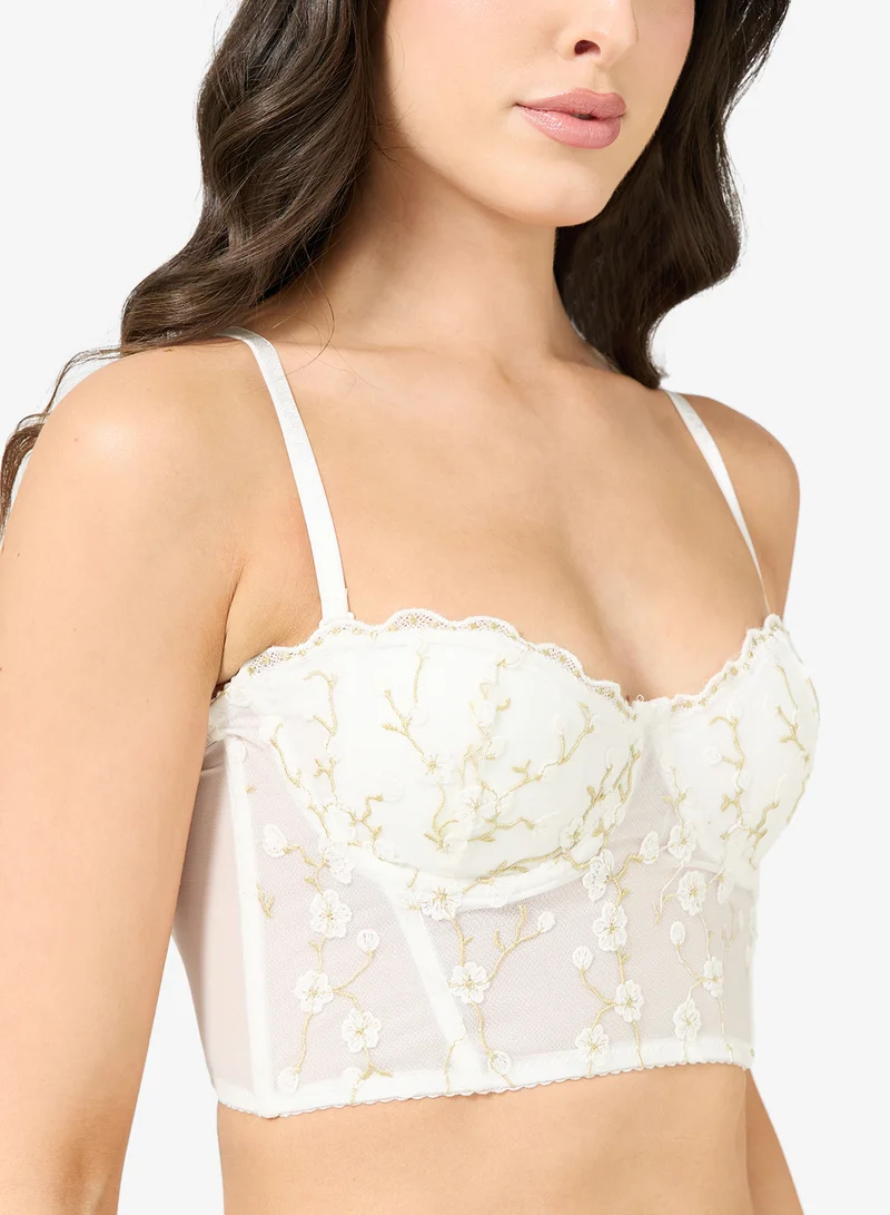 Ginger Floral Embroidered Padded Bralette