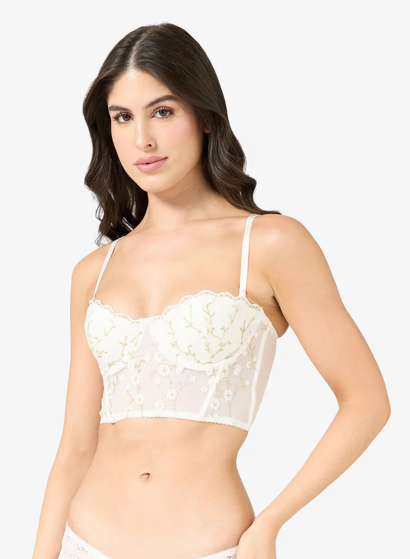 Ginger Floral Embroidered Padded Bralette