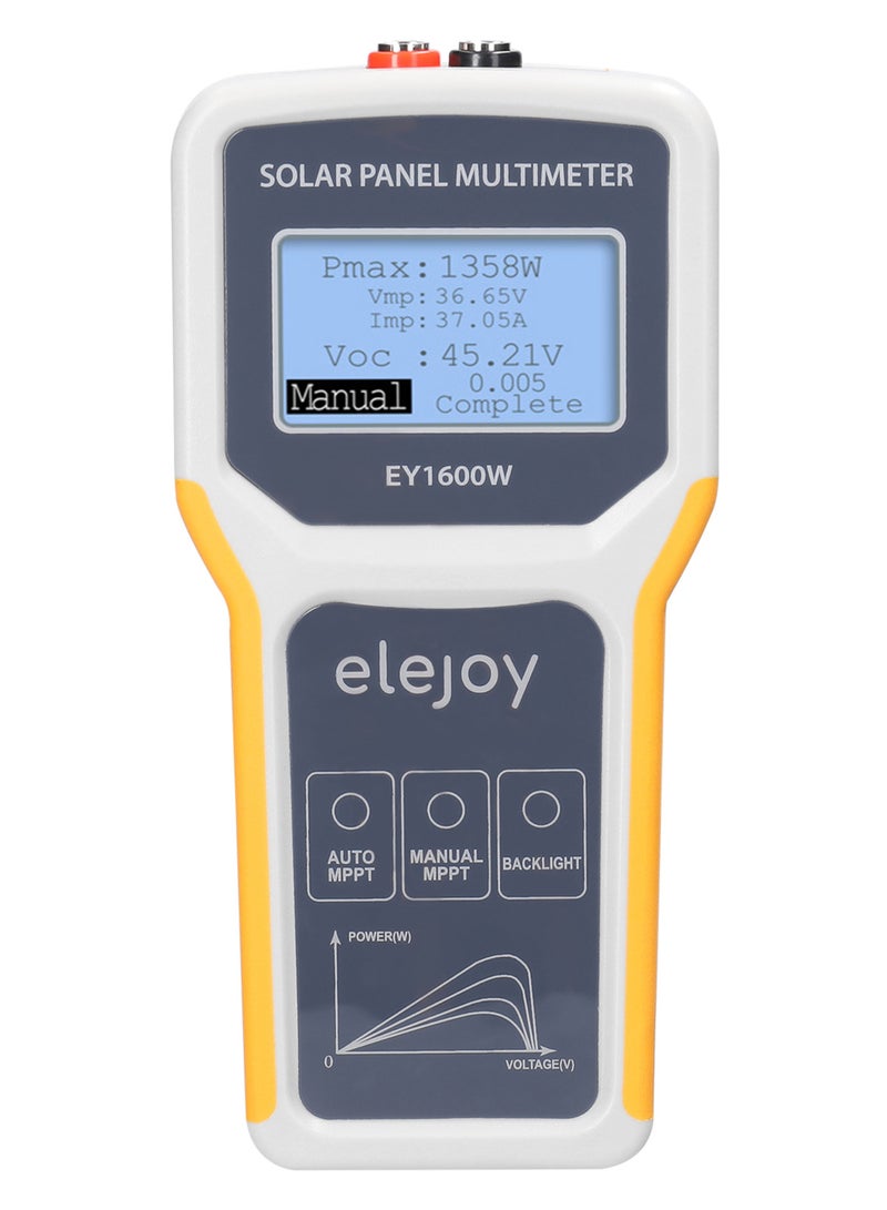 لوحة شمسية متعددة الأقطاب بقدرة 1600 واط تستخدم لاختبار MPPT لفتح الدائرة الكهربائية، مع جهاز قياس الجهد القصوى والجهد الحالي والقدرة الأقصى، وشاشة LCD مع إضاءة خلفية. - Image 3