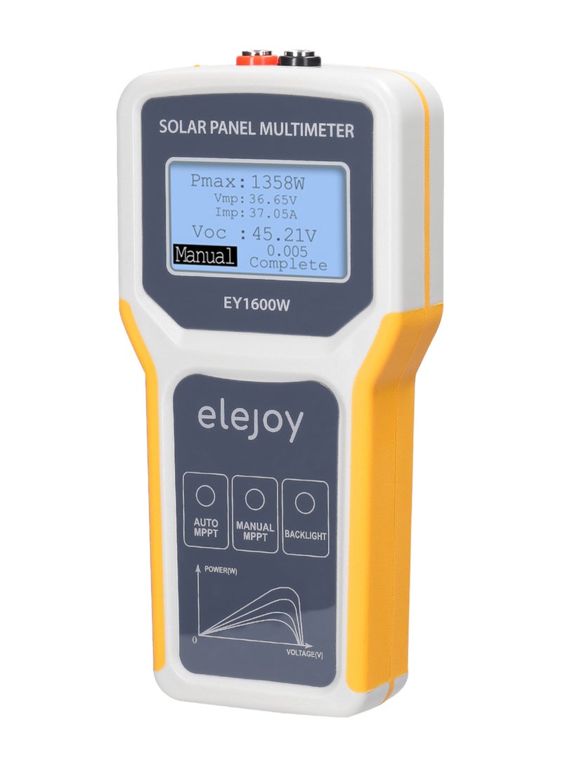 لوحة شمسية متعددة الأقطاب بقدرة 1600 واط تستخدم لاختبار MPPT لفتح الدائرة الكهربائية، مع جهاز قياس الجهد القصوى والجهد الحالي والقدرة الأقصى، وشاشة LCD مع إضاءة خلفية. - Image 2