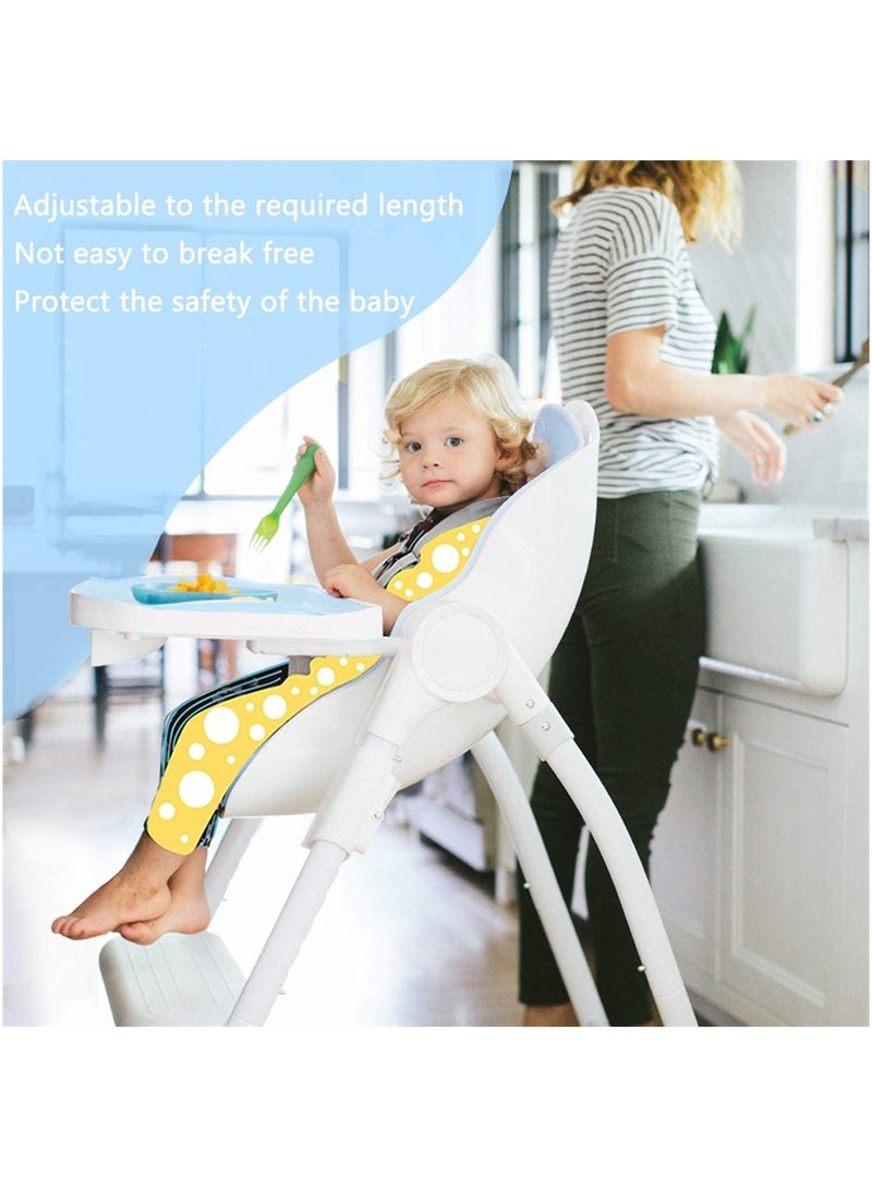 Adjustable 5 Point Baby Safety Harness Straps for High Chairs Prams and Buggy 2PCS Grey Universal Replacement - Image 5