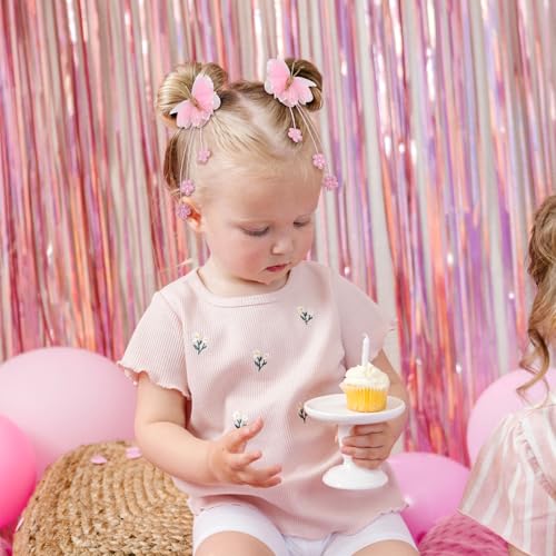OAOLEER 6PCS Butterfly Hair Bows for Girls Tulle Bows With Alligator Clips Back to School Butterfly Bows - Image 3