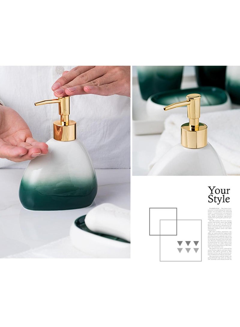 Bathroom Accessories Set,Modern Countertop Bathroom Decor,Luxury 6 Piece Bathroom Accessory Set,Complete with Soap Dispenser,Toothbrush Holder,Tumbler,Tray - Image 4