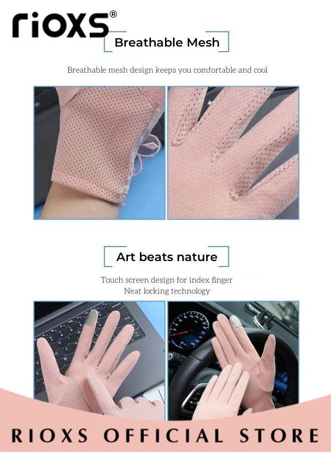 RIOXS 5 Pairs Women Sun Protective Gloves UV Protection Summer Quick Dry Anti Slip Driving Gloves Touchscreen Gloves for Driving Riding  - Image 4