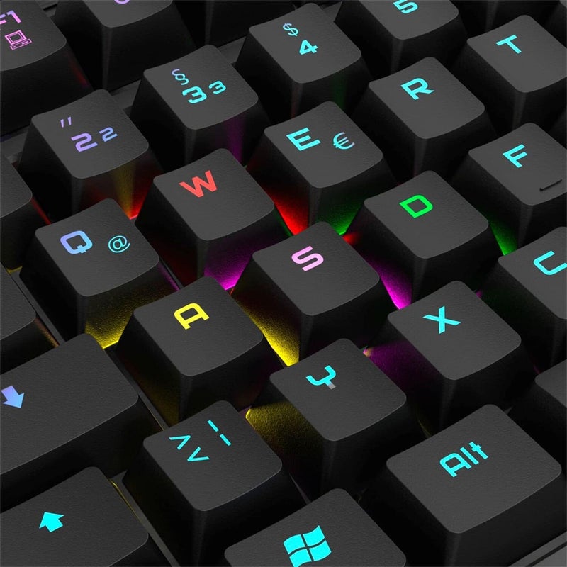 uRage Exodus 860 Mechanical Gaming Keyboard, Blue Switches 104 Keys, RGB LED Backlit 16.8M Colors, Anti-Ghosting N-Key Rollover, USB Wired, Macro Keys Gaming/Office Mode, PC Windows Compatible, Black - Image 5