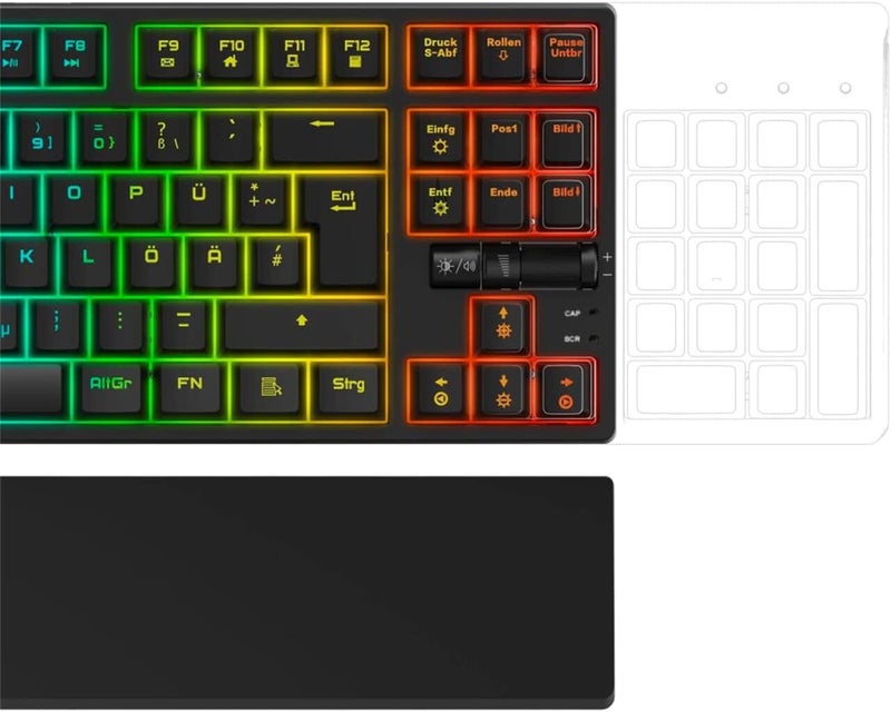 uRage Exodus 860 Mechanical Gaming Keyboard, Blue Switches 104 Keys, RGB LED Backlit 16.8M Colors, Anti-Ghosting N-Key Rollover, USB Wired, Macro Keys Gaming/Office Mode, PC Windows Compatible, Black - Image 4