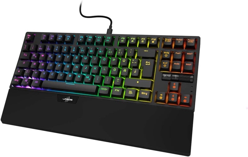 uRage Exodus 860 Mechanical Gaming Keyboard, Blue Switches 104 Keys, RGB LED Backlit 16.8M Colors, Anti-Ghosting N-Key Rollover, USB Wired, Macro Keys Gaming/Office Mode, PC Windows Compatible, Black - Image 1