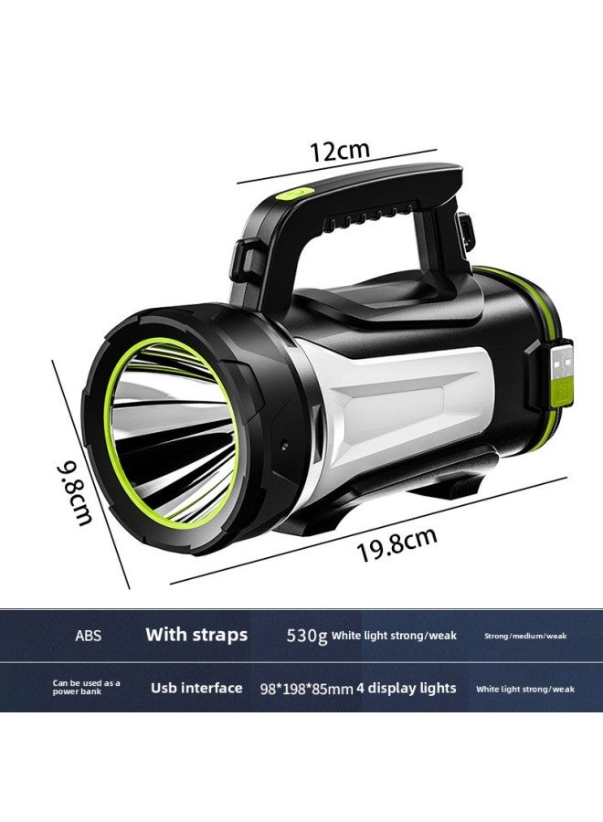 High-Intensity LED Flashlight Rechargeable Portable Long-Range Outdoor Handheld Torch Light ABS Material Camping Search Tool