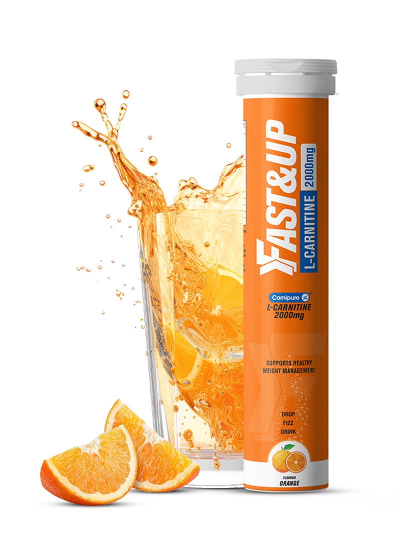 FAST&UP Carnitine - Weight Loss - 20 Effervescent Tablets, Orange Flavour - Image 1