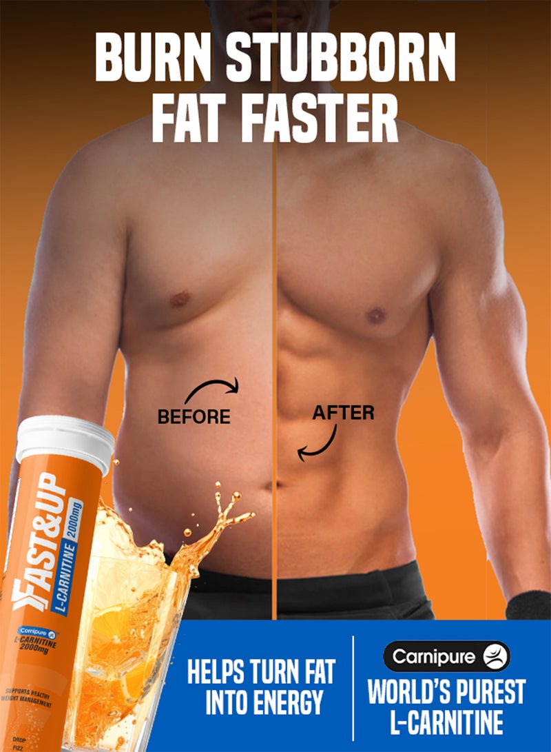 FAST&UP Carnitine - Weight Loss - 20 Effervescent Tablets, Orange Flavour - Image 5