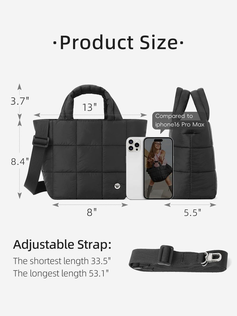 WESTBRONCO Small Puffer Bag Quilted Crossbody Bags for Women Puffy Purse Nylon Shoulder Handbag with Adjustable Strap - Image 3