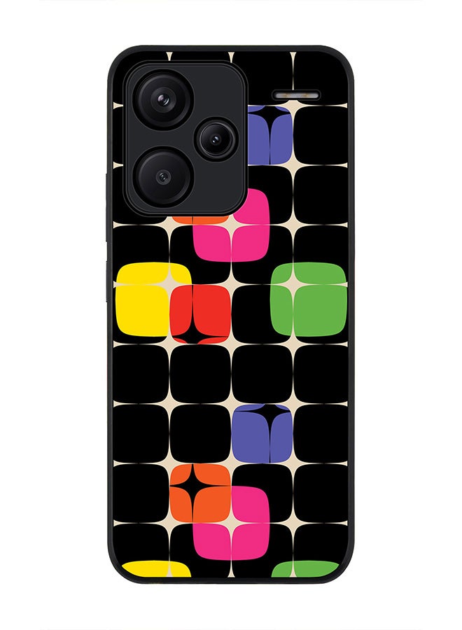 Stylizedd Rugged Black Edge Case for Xiaomi Redmi Note 13 Pro Plus, Slim fit Soft Case Flexible Rubber Edges Anti Drop TPU Gel Thin Cover -  70's Star - Image 1