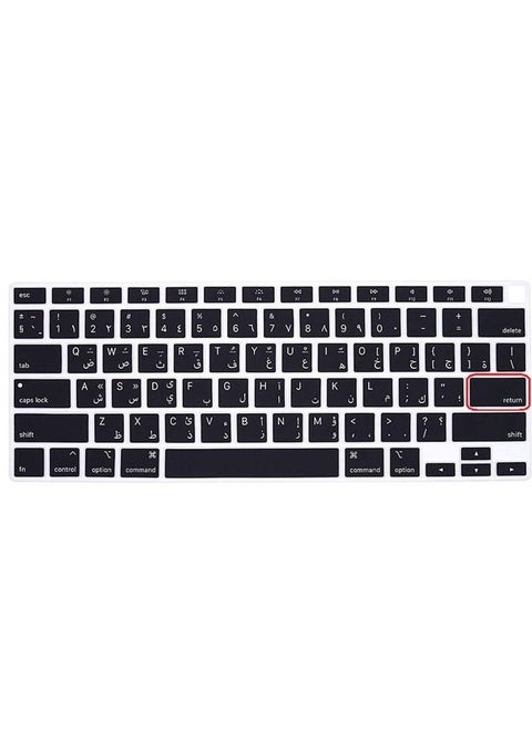 Arabic English Language Black US Version Silicone Keyboard Cover Skin Compatible with 2020 New MacBook Air 13.3 inch A2179 A2337 with Touch ID Retina Display Keyboard