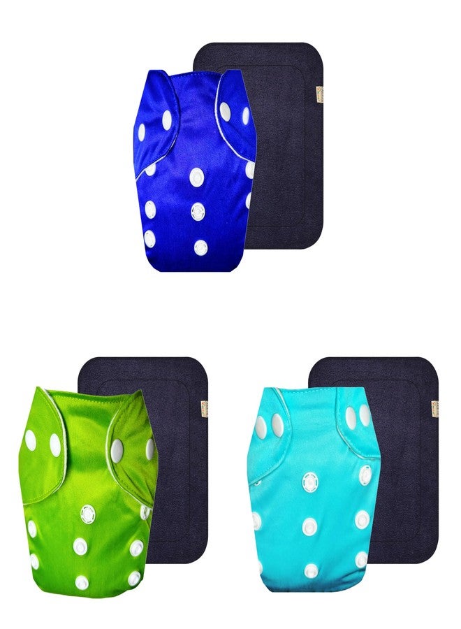 حفاضات قماشية دمبلدو لايت مع حشوة سوداء (عبوة من 3 قطع) | شعور بالجفاف والراحة | قابلة لإعادة الاستخدام والغسل | أزرار كبس قابلة للتعديل | مثالية للأطفال الصغار | من 3 أشهر إلى سنتين | للجنسين - Image 1
