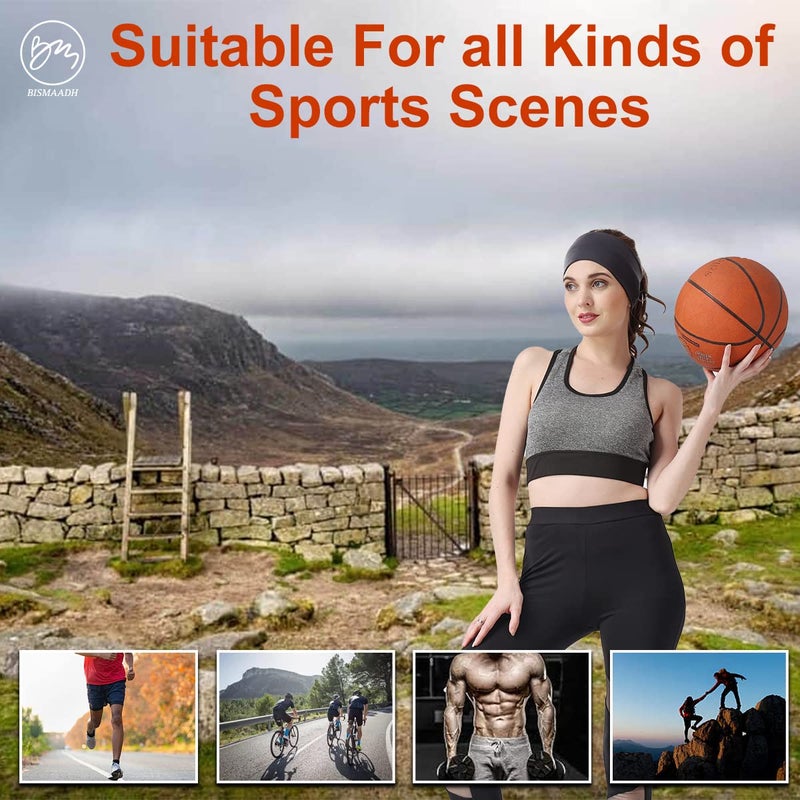 BISMAADH Workout Headband for Men and Women Wide, Moisture Wicking and Non-Slip Exercise - Image 2