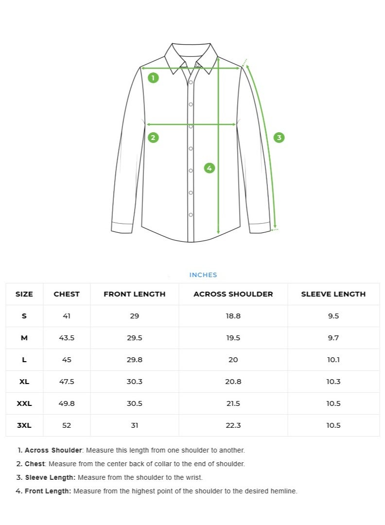 THE BEAR HOUSE Cotton Shirt for Men | Slim Fit, Long Sleeve, Casual & Formal Wear | Soft, Breathable Fabric for Office, Everyday, & All-Season Use in Classic & Trendy - Image 4