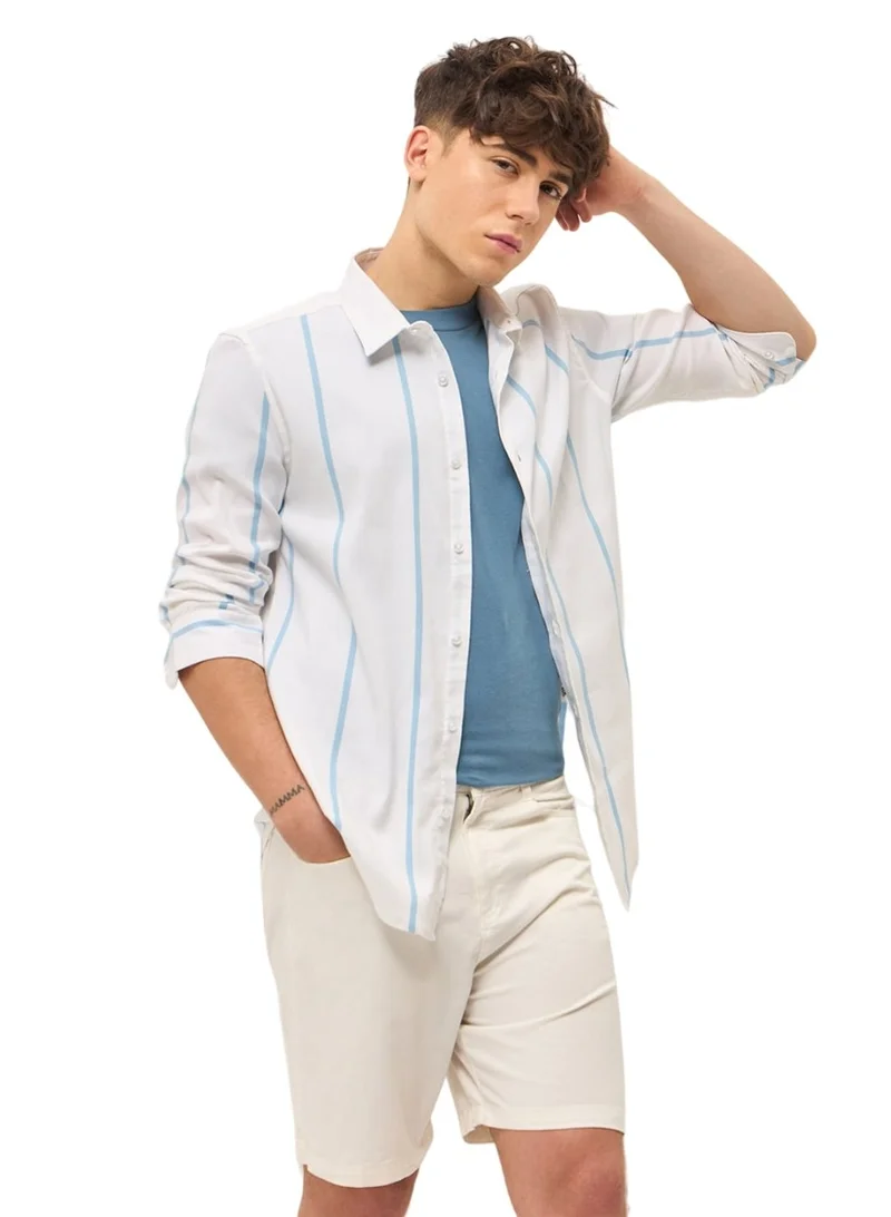 THE BEAR HOUSE Cotton Shirt for Men | Slim Fit, Long Sleeve, Casual & Formal Wear | Soft, Breathable Fabric for Office, Everyday, & All-Season Use in Classic & Trendy