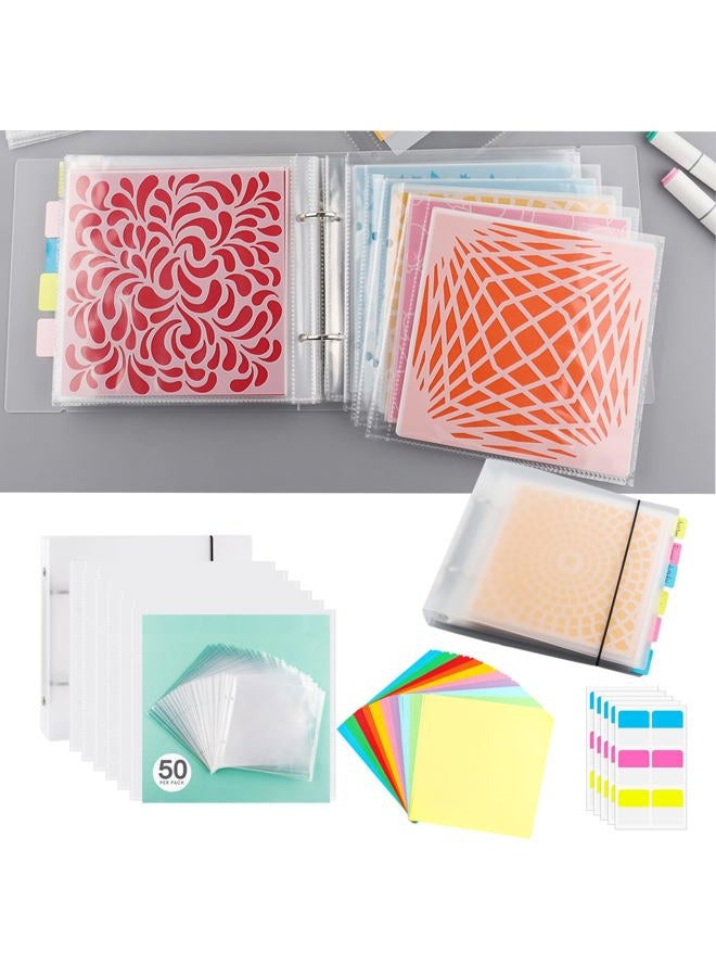 BAOFALI 111 Pages1Sets 6x6"Cookie Stencil Storage Binder Die Cut and Stamp Storage Folder Baking Stencil Organizer Scrapbooking Cutting Dies Stencil Storage Book Collections Case - Image 1