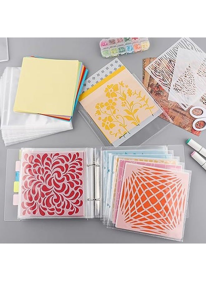 BAOFALI 111 Pages1Sets 6x6"Cookie Stencil Storage Binder Die Cut and Stamp Storage Folder Baking Stencil Organizer Scrapbooking Cutting Dies Stencil Storage Book Collections Case - Image 4