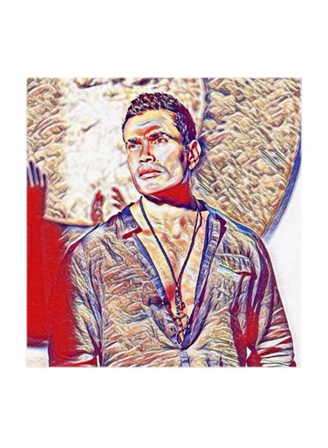RYN Amr Diab MDF Wall Art Multicolour 30x30centimeter - Image 2