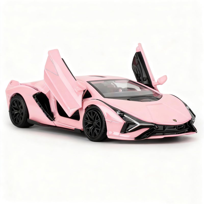 BDTCTK 136 Lamborghini Sin FKP37 Diecast Car Models Zinc Alloy Toy Pull Back Vehicles Toy Cars for Toddlers Kids Boys Girls Gift Pink - Image 3
