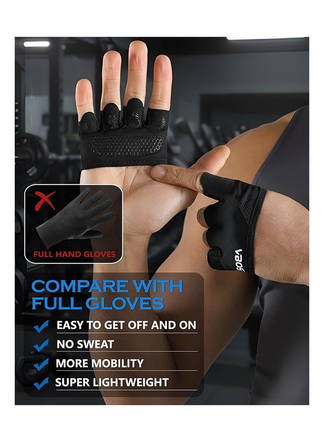 VBOSI Weight Lifting Gloves, Short Micro Workout Gloves for Men & Women, Grip Pads with Full Palm Protection, Great for Weightlifting,Gym, Cross Training, Powerlifting - Image 5