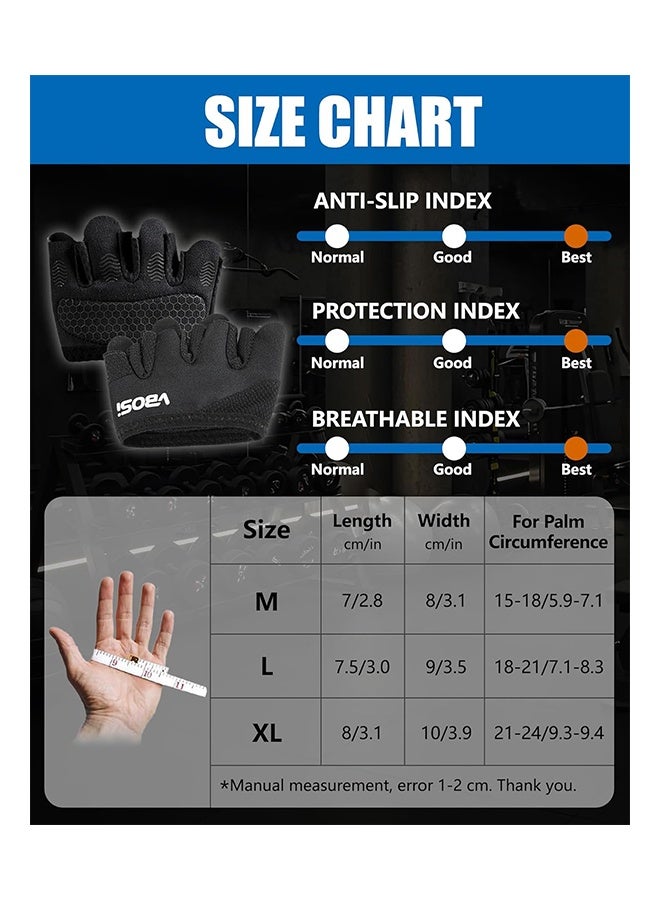 VBOSI Weight Lifting Gloves, Short Micro Workout Gloves for Men & Women, Grip Pads with Full Palm Protection, Great for Weightlifting,Gym, Cross Training, Powerlifting - Image 3