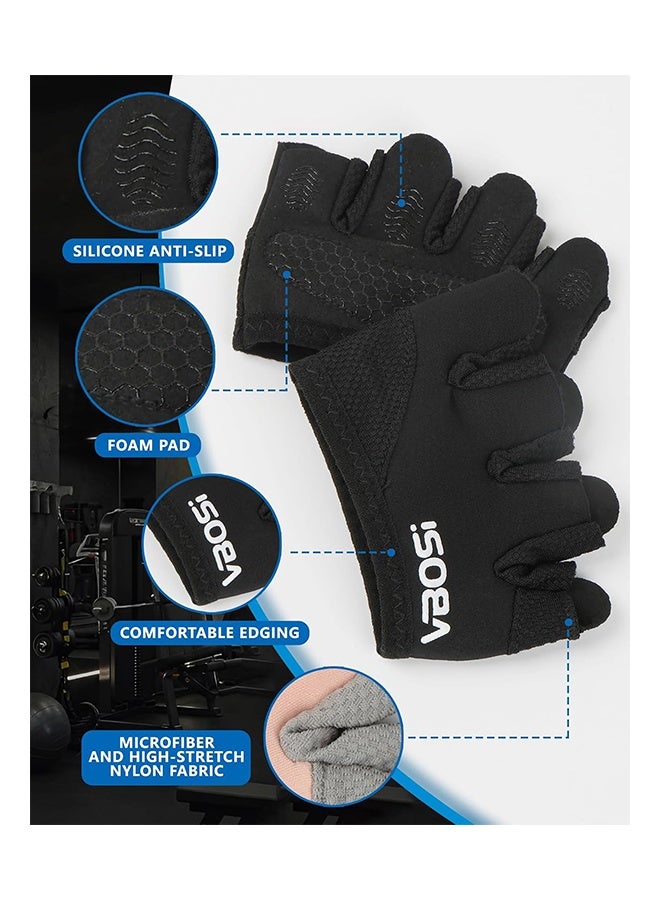 VBOSI Weight Lifting Gloves, Short Micro Workout Gloves for Men & Women, Grip Pads with Full Palm Protection, Great for Weightlifting,Gym, Cross Training, Powerlifting - Image 2