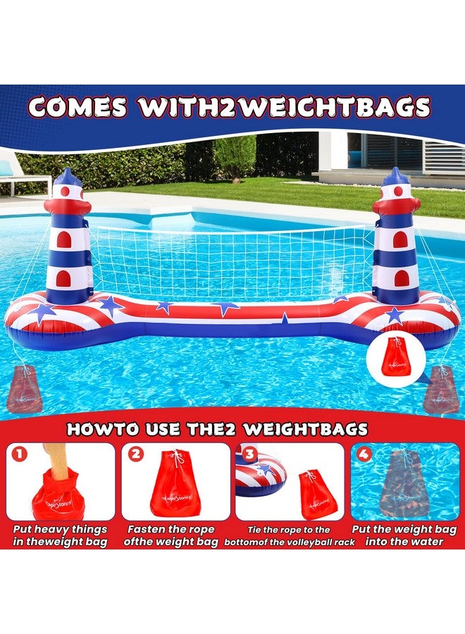 EagleStone Inflatable Pool Float Set with Volleyball Net & Basketball Hoop,2-in-1 Floating Water Games for Kids Adults, Backyard Beach Summer Toys, Heavy-Duty PVC Family Pool Party Essentials - Image 5