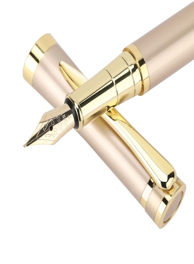 Cheericome Fountain Pen Set - Luxury Writing Instrument for Men & Women - Fine Nib With 10 Ink Cartridges and Refill Converter - Gold - Image 1