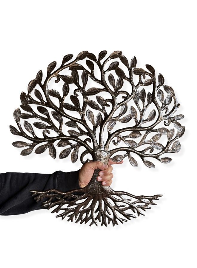 it's cactus - metal art haiti Home Decor Tree of Life with Roots, Indoor Outdoor Wall Hanging Plaques, Nature Inspired, Decorative House Artwork, 23 Inches Round - Image 3