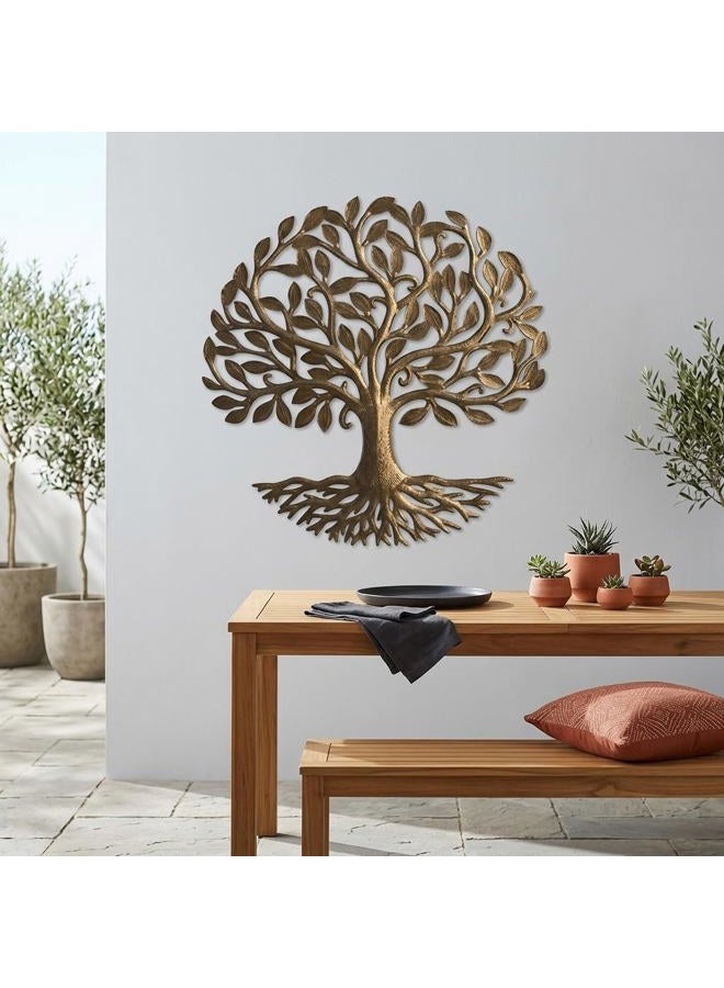 it's cactus - metal art haiti Home Decor Tree of Life with Roots, Indoor Outdoor Wall Hanging Plaques, Nature Inspired, Decorative House Artwork, 23 Inches Round - Image 4