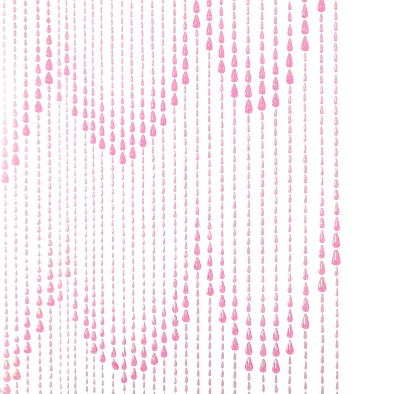 FlavorThings 3 FT X 6 FT 34 Strands Raindrops Pink Iridescent Beaded Curtain Door String Curtain Wall Panel Window Room Divider Blind for Wedding Coffee House Restaurant Parts Home Decoration