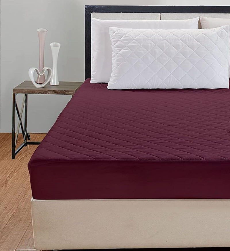 A CUBE LUXURY SOLUTIONS A Cube Luxury Solutions Waterproof 260 GSM Quilted Cotton Mattress ProtectorCover Bed Protector King Size 78X72 65 x 6 Feet  - Image 1