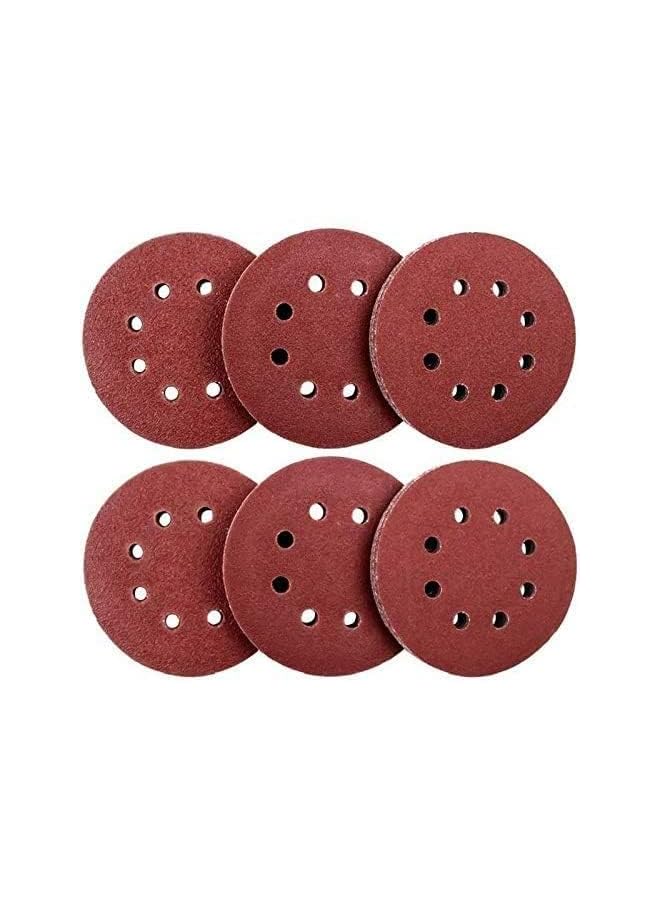 PROMASS NIBEMINENT 60 Pieces 5 Inch 8 Hole Hook Sanding Discs Sets, Assortment from 60 to 320 Grits 60/80/120/180/240/320 for Die Surface Prep Strip Grind Polish Burr Finish Rust Paint Removal - Image 2