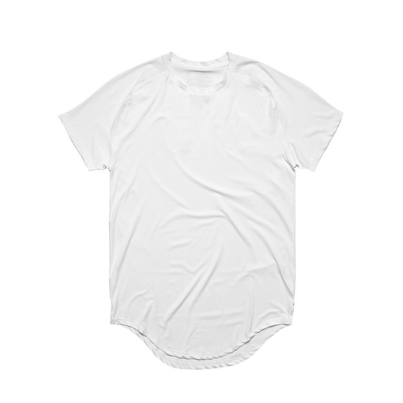 Foreign trade solid color blank fitness short-sleeved T-shirt men''s mesh breathable sports autumn and winter fashion trendy slim top - Image 1