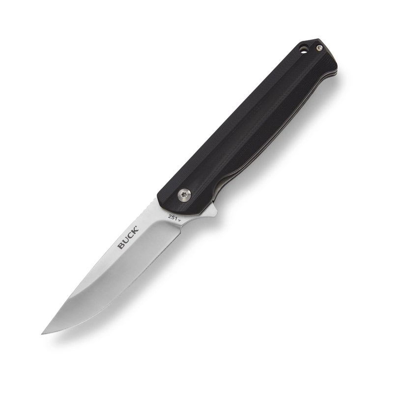 Buck Knives 251 Langford Folding Ball Bearing Flipper Liner Lock Pocket Knife with Removable Clip (Black) - Image 1