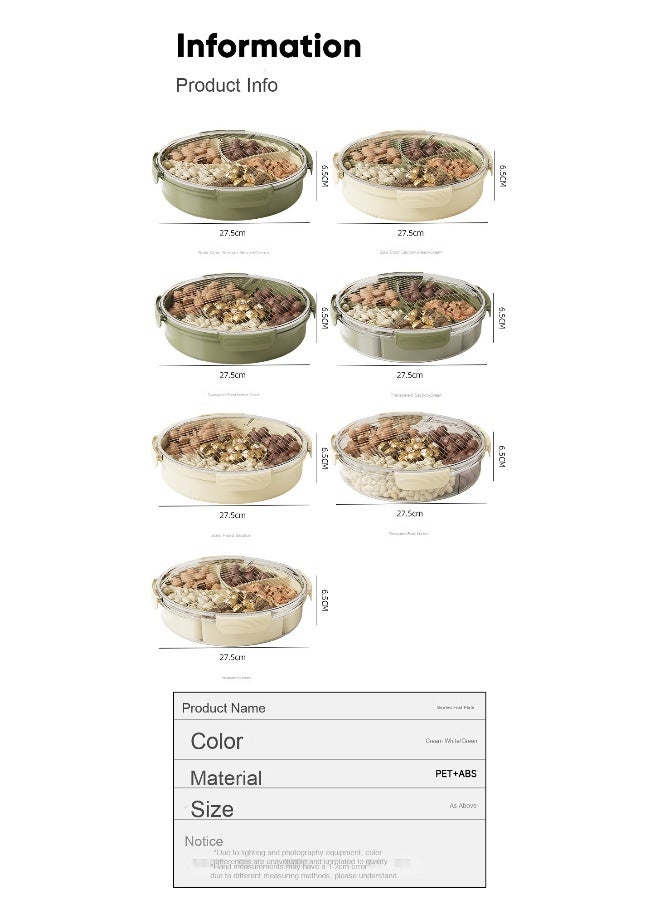 NIBEMINENT Divided Serving Tray with Lid and Handle Fruit Containers for Fridge Snack Box Container Divided Storage Box for Platters for Serving Food Outdoor Party Snack Cracker and Spice Organizer  - Image 4