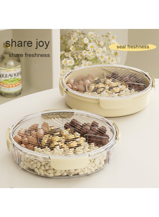 NIBEMINENT Divided Serving Tray with Lid and Handle Fruit Containers for Fridge Snack Box Container Divided Storage Box for Platters for Serving Food Outdoor Party Snack Cracker and Spice Organizer  - Image 2