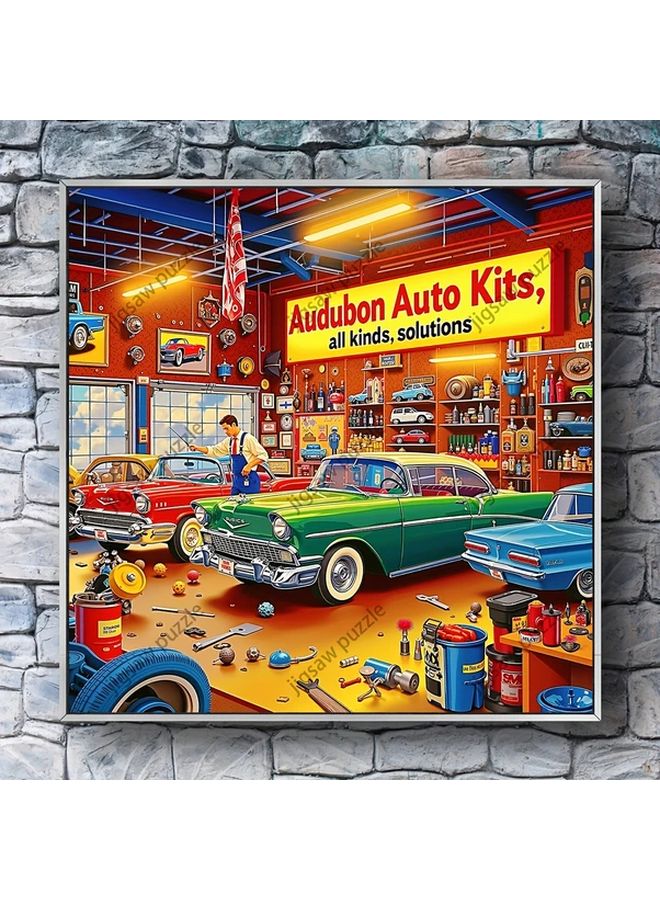 YF1783 1024 قطعة لغز مرآب السيارات الكلاسيكي 19.69 × 19.69 بوصة ديكور حائطي فني - Image 5