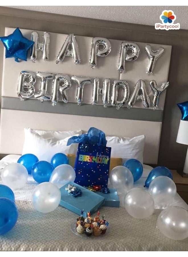 iPartyCool 50Pcs Happy Birthday Balloon Decorations, 3D Premium Reusable Aluminum Foil Birthday Banner and Ecofriendly Big Star and Latex Balloons Set for Birthday Party Decorations and Supplies - Image 4