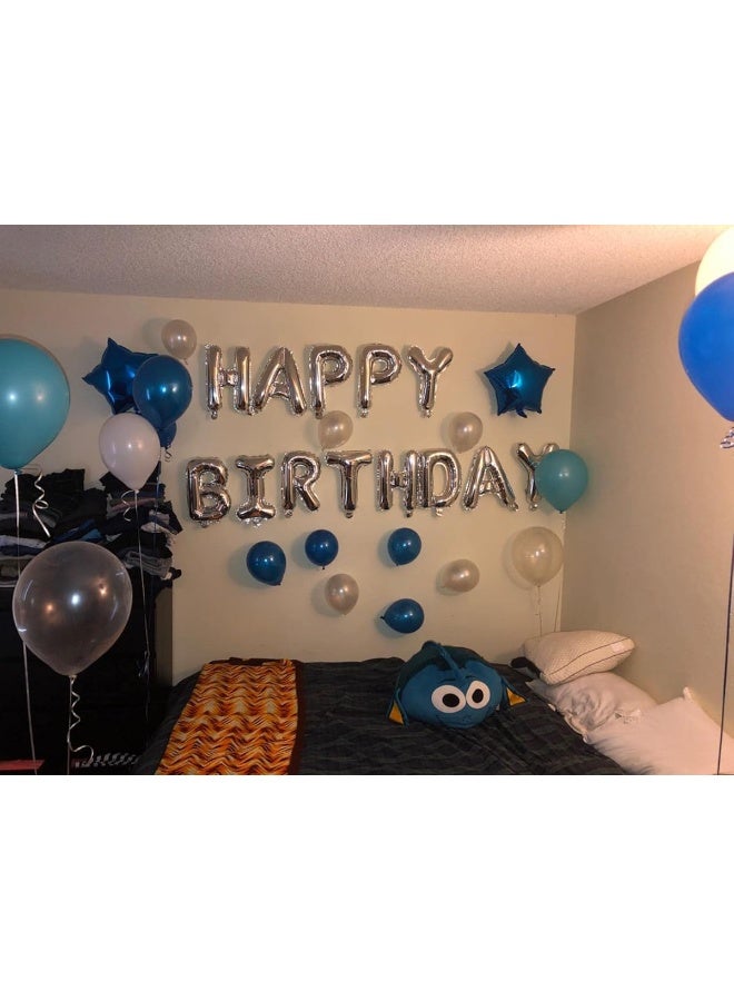 iPartyCool 50Pcs Happy Birthday Balloon Decorations, 3D Premium Reusable Aluminum Foil Birthday Banner and Ecofriendly Big Star and Latex Balloons Set for Birthday Party Decorations and Supplies - Image 3