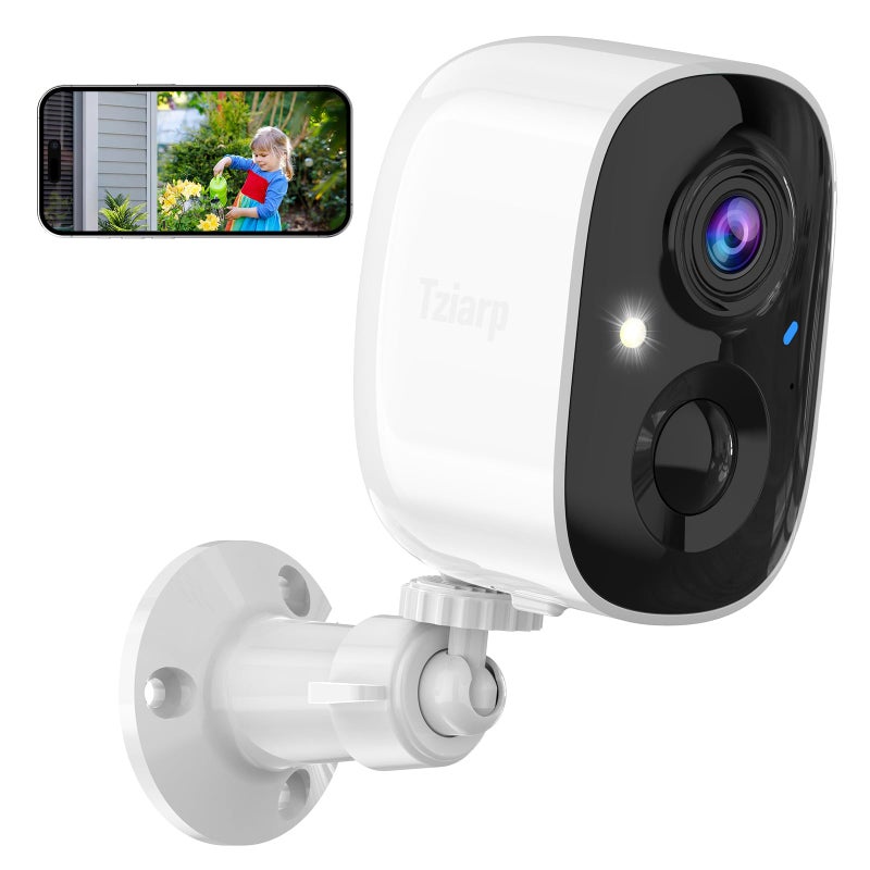 Tziarp 2K UHD Smart Wireless Security Camera IndoorOutdoorBattery Powered WiFi Camera with Color Night Vision Motion Detection 2Way Audio Weatherproof CloudSD Storage for Home Security 24GHz Only - Image 2