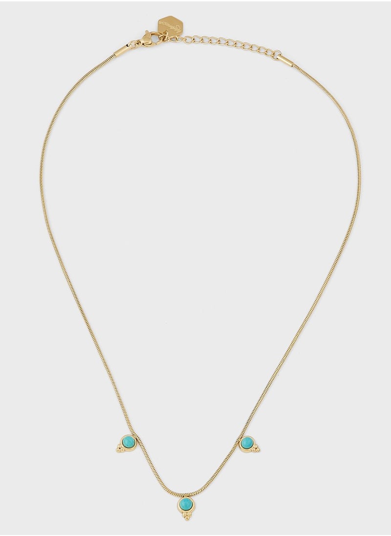 Lady Mauve - SOLAY T URQUOISE BEADED SNAKE CHAIN NECKLACE - Image 1