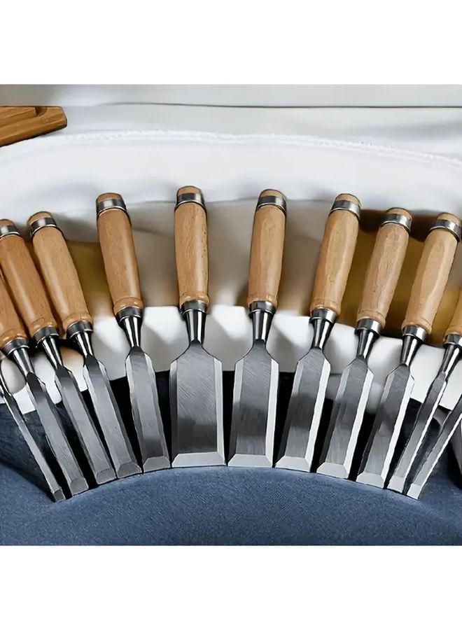 12 Piece Carving Knife Set Wood Lathe Router Bits HSS Steel Woodworking Tools - Image 2